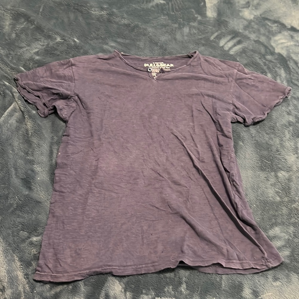Pull & Bear Single Button Henley in medium